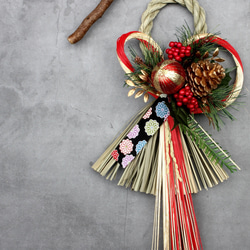 【早割お正月2026】☆再販☆本しめ縄お正月しめ縄飾りリース 4枚目の画像