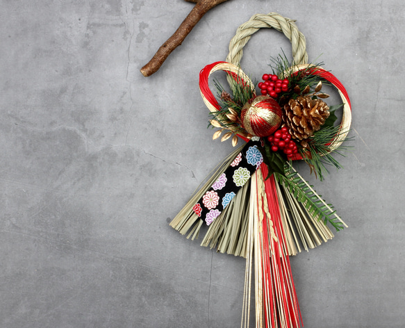 【早割お正月2026】☆再販☆本しめ縄お正月しめ縄飾りリース 3枚目の画像