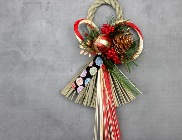 【早割お正月2026】☆再販☆本しめ縄お正月しめ縄飾りリース 2枚目の画像