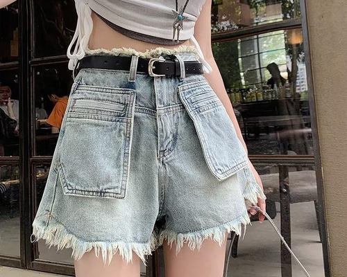 大きいサイズ レディース デニム ショートパンツ 新品 ダメージ