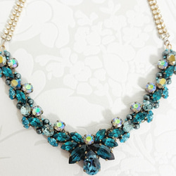 ♡ハンドメイド♡ビジューネックレス ビジュー ネックレス マルチカラー 結婚式 舞台 お呼ばれ