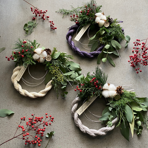 年内お届け可】【即日発送】ホワイトお正月飾り クリスマスから飾れる