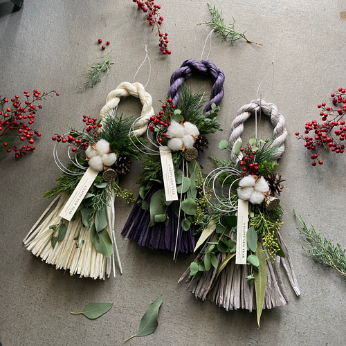 超早割お正月飾り】 あずきパープルお正月飾り クリスマスから飾れる