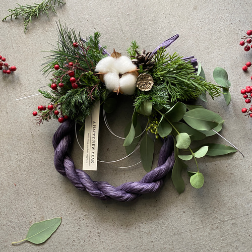 しめ縄リース＊2020＊パープル しめ縄リース＊2020＊パープル