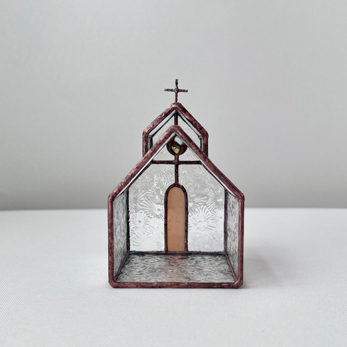 ステンドグラス 教会型LEDキャンドルホルダー（再販） キャンドル