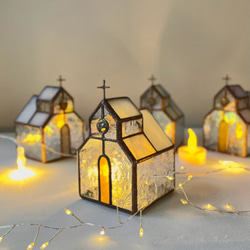 ステンドグラス 教会型LEDキャンドルホルダー（再販） キャンドル