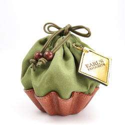 カップケーキな巾着ポーチ（さくら／抹茶） 12枚目の画像