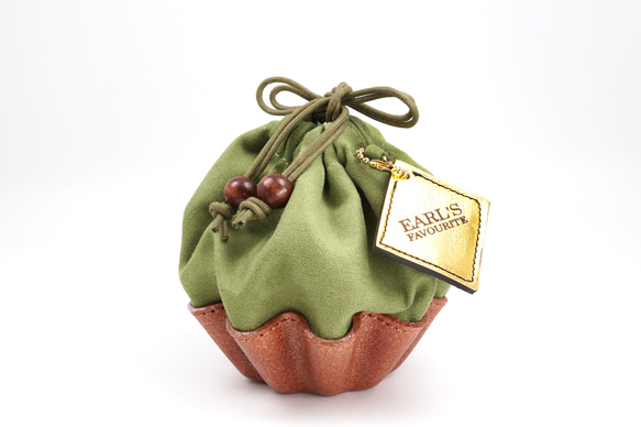 カップケーキな巾着ポーチ（さくら／抹茶） 12枚目の画像