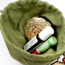 カップケーキな巾着ポーチ（さくら／抹茶） 18枚目の画像