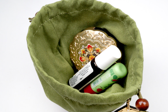 カップケーキな巾着ポーチ（さくら／抹茶） 18枚目の画像