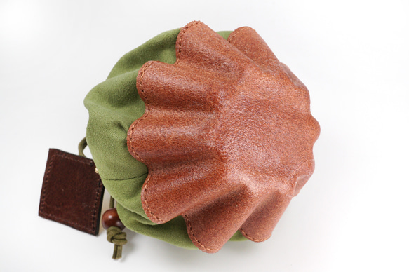 カップケーキな巾着ポーチ（さくら／抹茶） 15枚目の画像