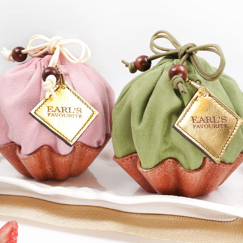 カップケーキな巾着ポーチ（さくら／抹茶） ポーチ EARL'S