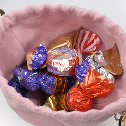 カップケーキな巾着ポーチ（さくら／抹茶） 10枚目の画像