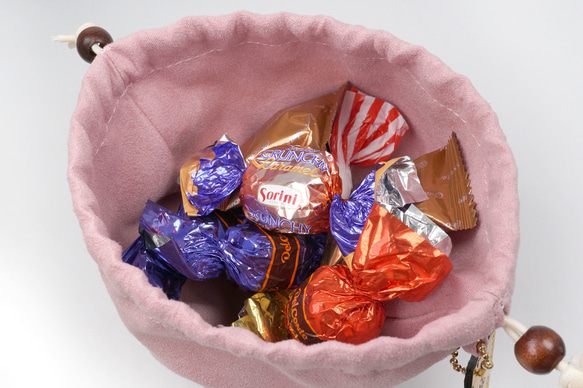 カップケーキな巾着ポーチ（さくら／抹茶） 10枚目の画像