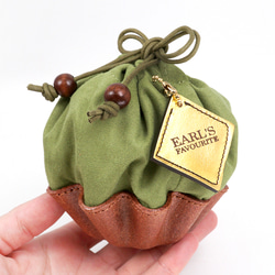 カップケーキな巾着ポーチ（さくら／抹茶） 11枚目の画像