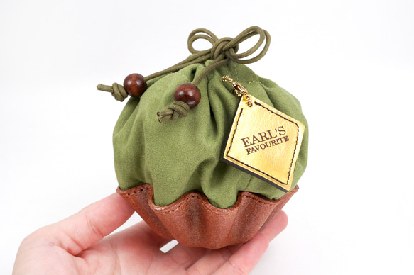 カップケーキな巾着ポーチ（さくら／抹茶） 11枚目の画像