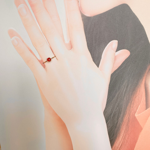 宝石質モザンビークガーネットAAA 1月の誕生石 一粒リング 指輪