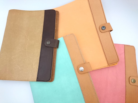 ヌメ革 ナチュラル レザーカバー、B5 26穴バインダー付 ヌメ革 ナチュラル レザーカバー、B5 26穴バインダー付