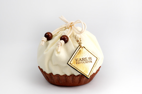 タルトな巾着ポーチ（クリーム／チョコ） 3枚目の画像