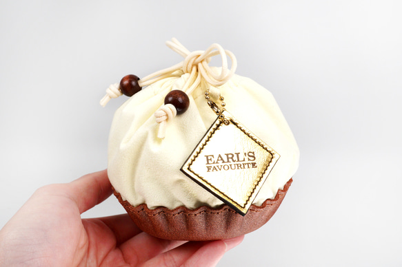 タルトな巾着ポーチ（クリーム／チョコ） 2枚目の画像