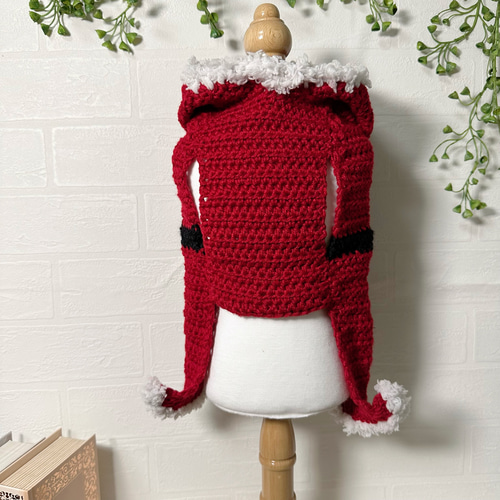 犬服 手編み サンタさんニット♡ 冬服 クリスマス Sサイズ ペット服
