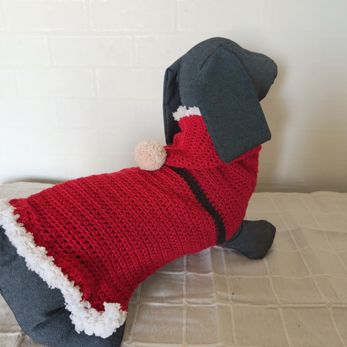 犬服 手編み サンタさんニット♡ 冬服 クリスマス ダックス DS ペット