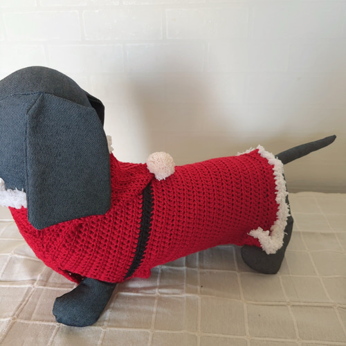 犬服 手編み サンタさんニット♡ 冬服 クリスマス ダックス DS ペット