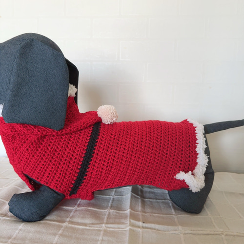 犬服 手編み サンタさんニット♡ 冬服 クリスマス ダックス DS ペット