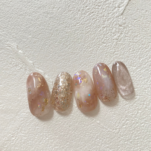 ニュアンスネイル 大人ネイル 天然石ネイル もやもやネイル キラキラ