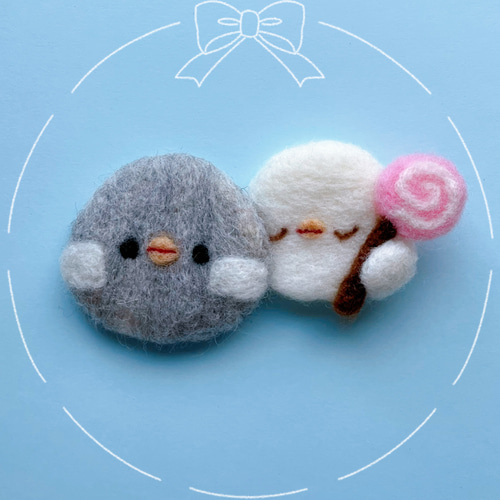 羊毛フェルト ほっこりかわいい文鳥ブローチ ブローチ ジャム 通販 