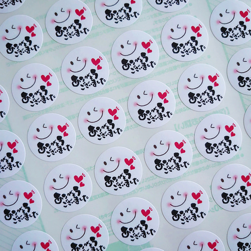 送料無料】赤ハートニコちゃん『ありがとうございました』シール♥️1