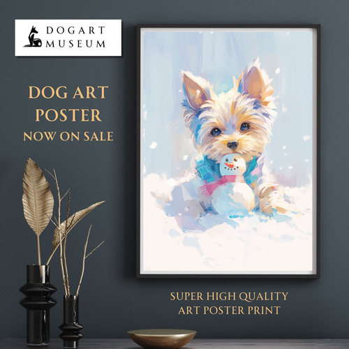 雪犬戯舞 - ヨークシャーテリア犬 No.3】ヨーキー・クリスマス・冬