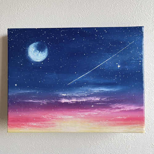 Earth【原画】大人ネイビーの空〜美しい夜(チョークアート
