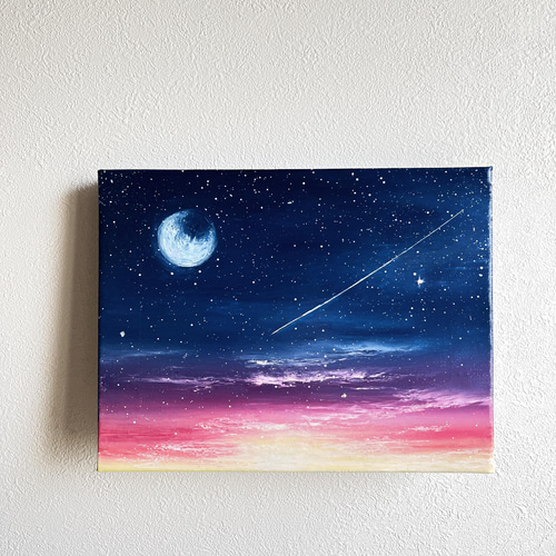 Earth【原画】大人ネイビーの空〜美しい夜(チョークアート