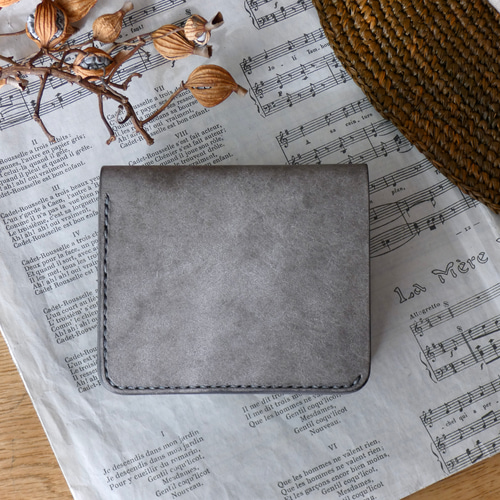 イタリア革の二つ折り財布／グレー 二つ折り財布 DeepLeather 通販 
