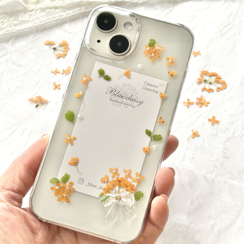 金木犀 ぷっくり リボン iPhone16e対応 iPhoneケース