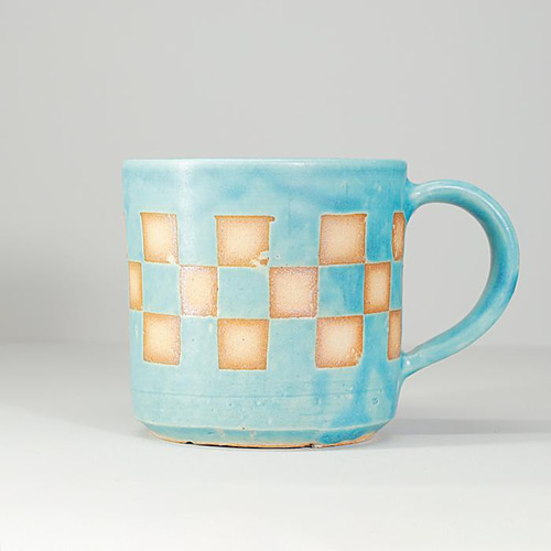 おしゃれ「マグカップ ターコイズブルー」コップ バイカラー 陶器