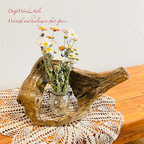 【希少／レア】流木　インテリア　置物 流木インテリア 小物を飾れる個性的な造形の流木 スタンド 植物や小物