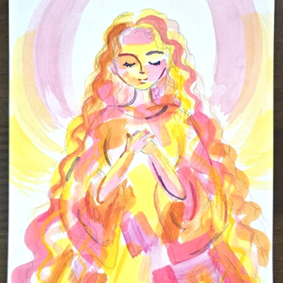 守護天使《抽象画シリーズ》水彩画 絵画 NANAE 通販 18449965｜Creema