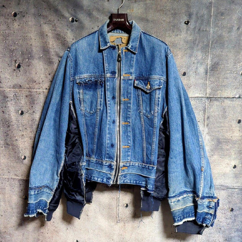 p*o様 オリジナル リメイクドッキングデニムジャケット✕ MA-1 p*o様 オリジナル リメイクドッキングデニムジャケット✕ MA-1