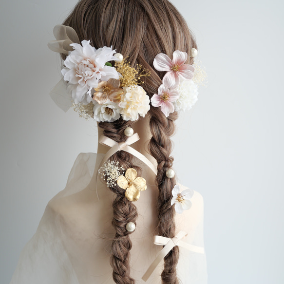 A292 ドライフラワー 髪飾り 卒業式 袴 成人式 振袖 結婚式 和装
