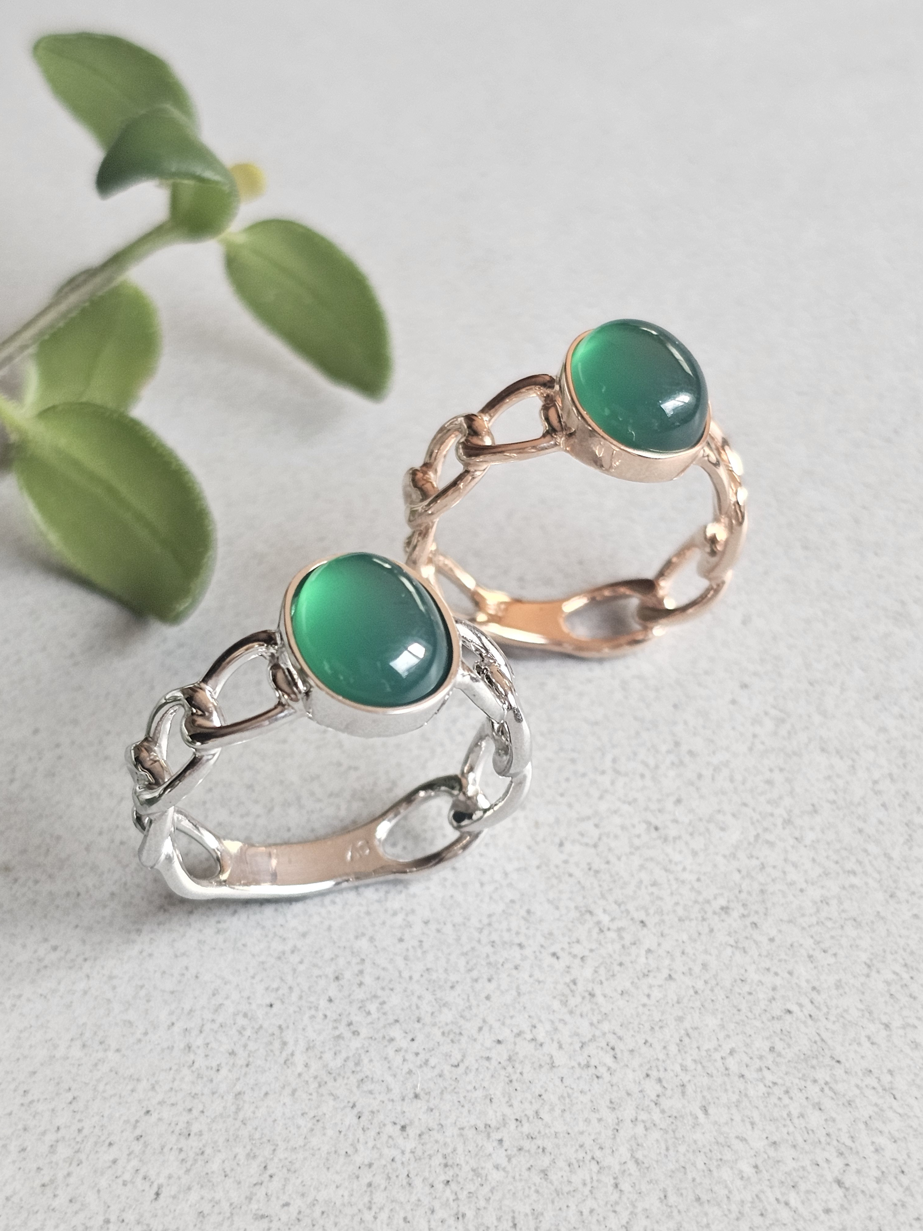 グリーンオニキス個性的なチェーンシルバー９２５、ＲＳ-234 5,905円