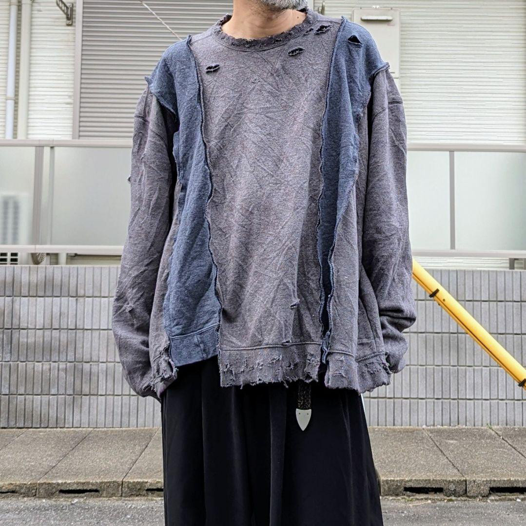 オーバーサイズドッキング ダメージ加工 スウェット オリジナル リメイク