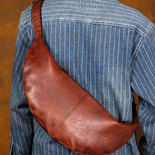 特注 ウエストバッグ縫製 横長タイプ メンズボディバッグ