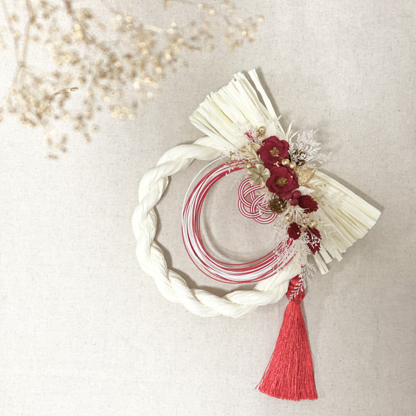 予約販売】お正月 ✳︎ 紅白 しめ縄飾り / お飾り / 水引 / お正月