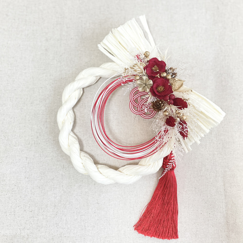 予約販売】お正月 ✳︎ 紅白 しめ縄飾り / お飾り / 水引 / お正月