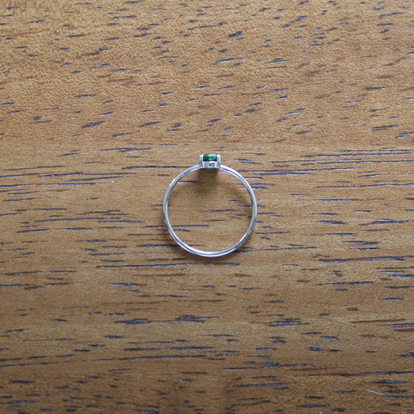 （獨一無二/Silver925）寶石級鉻透輝石銀戒指（4 毫米，尺寸 11） 第5張的照片