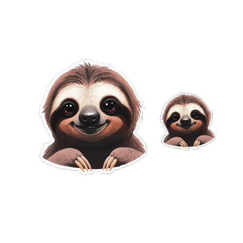 ST-43 かわいいナマケモノの防水ステッカー 2枚セット シール