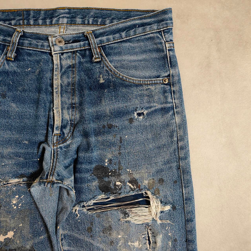 W34表記 リペアカスタム usa製 リーバイス 501 リメイクデニム