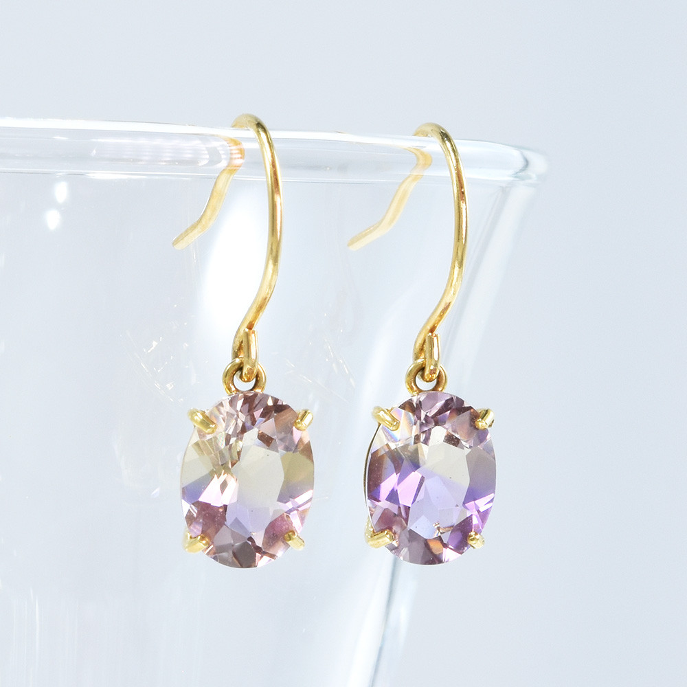 K18 大粒 アメトリン ピアス CG082CIBS